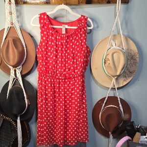 Emma & Michele Red and White Polka Dot Mini Dress